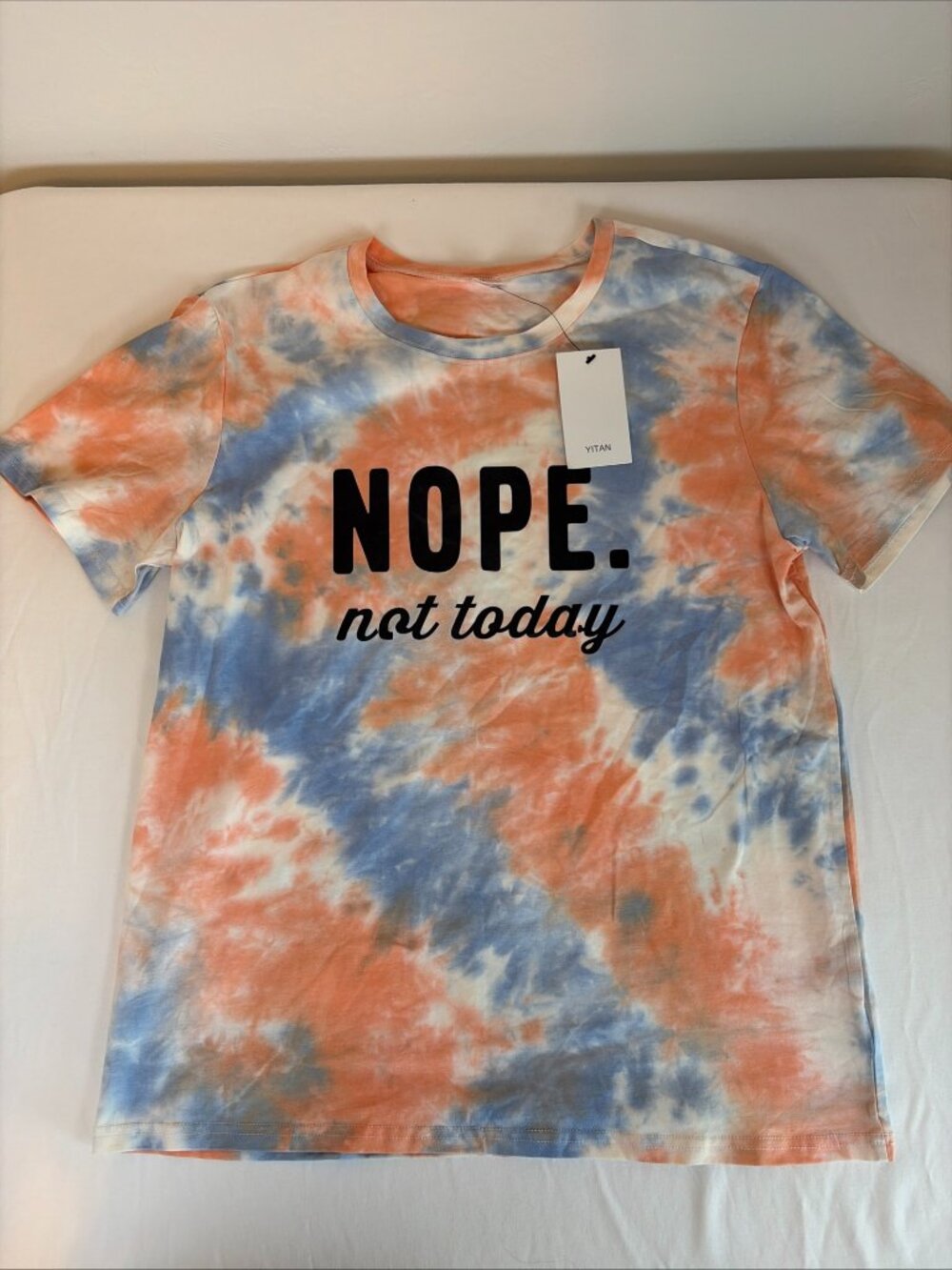 NWT Yitan Nope Not Today Tie-Dye T-Shirt Women's L Multicolor